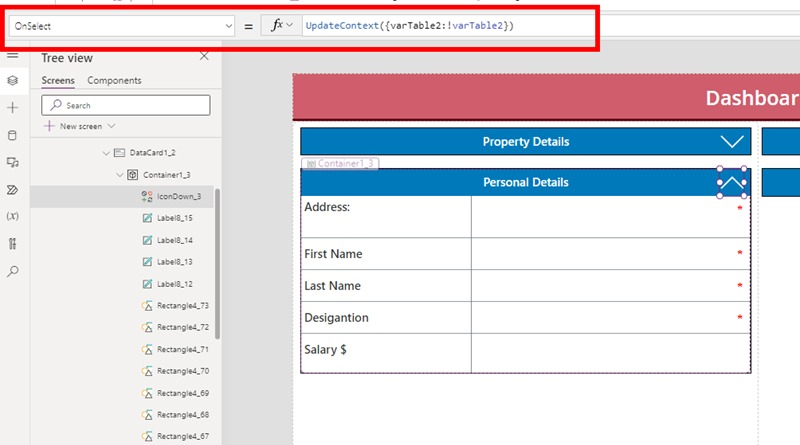 Expandable and Collapsible Tables in PowerApps