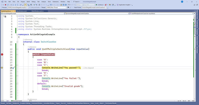 Explain Switch Case Uses in C#