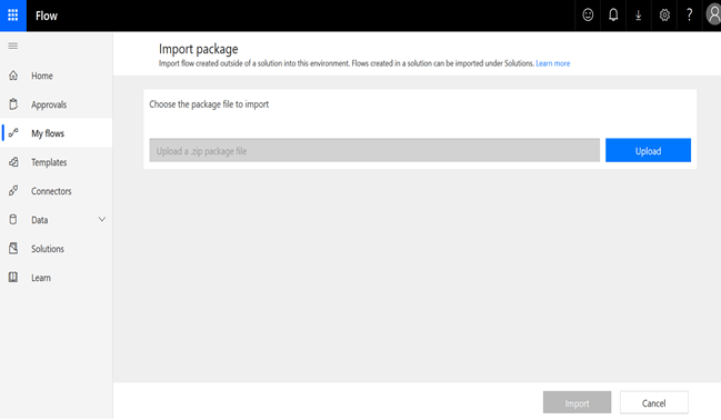 Export And Import Process In Microsoft Flow