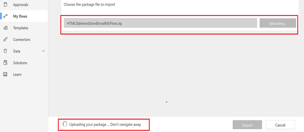 Export And Import Process In Microsoft Flow