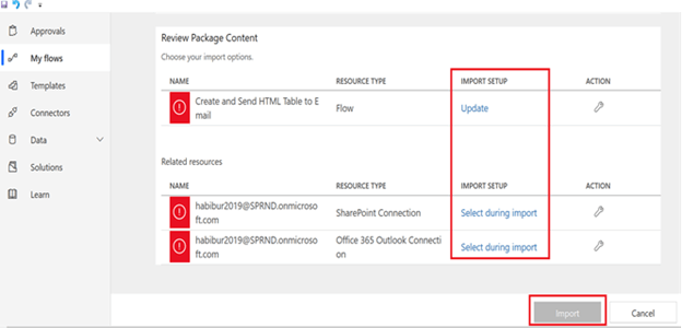 Export And Import Process In Microsoft Flow