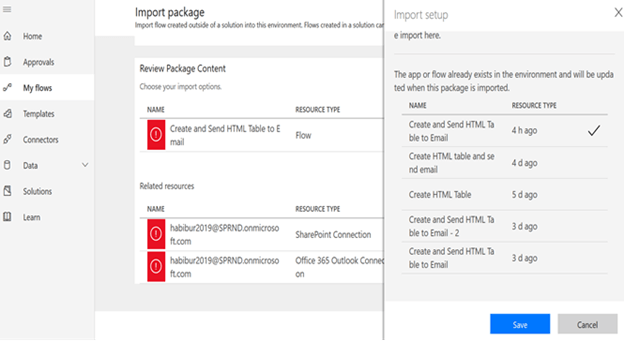 Export And Import Process In Microsoft Flow