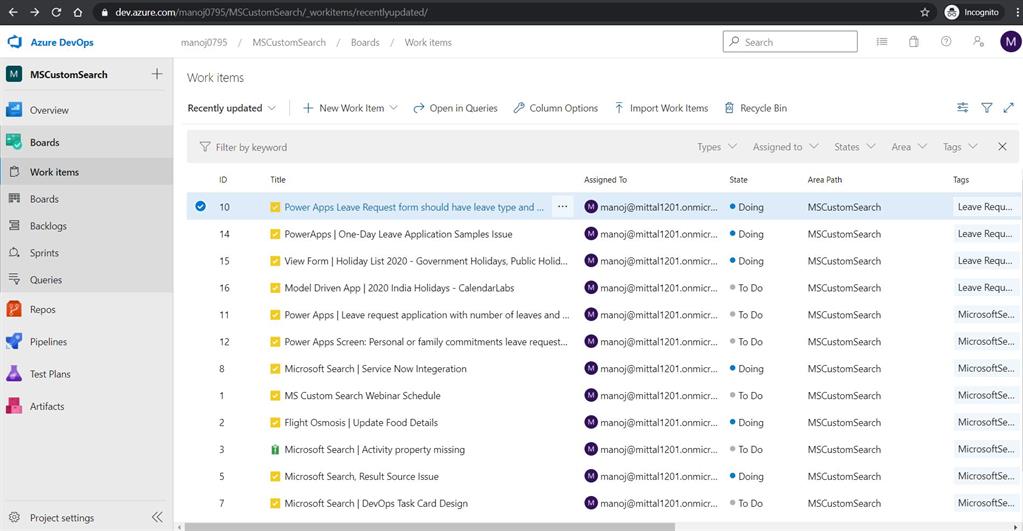 Extend Microsoft Search With Azure DevOps Graph Connector