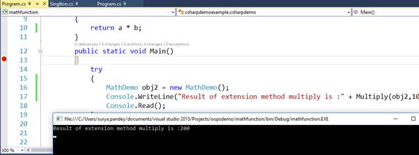C# extension method