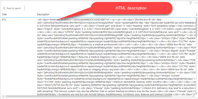 HTML description