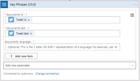 Extract the Key phrases from the specific tweet and store it in blob storage Using Azure Logic App