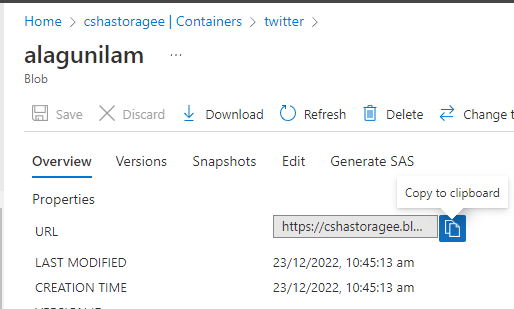 Extract the Key phrases from the specific tweet and store it in blob storage Using Azure Logic App
