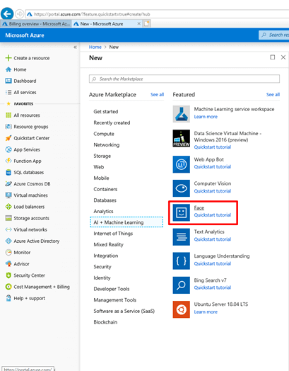 Face API Cognitive Service - Face API On Azure Portal