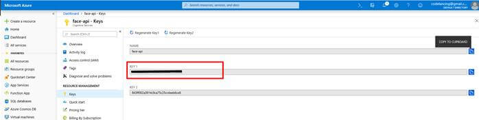 Face API Cognitive Service - Face API On Azure Portal