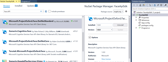 Face API Cognitive Service - Exploring Face API SDK