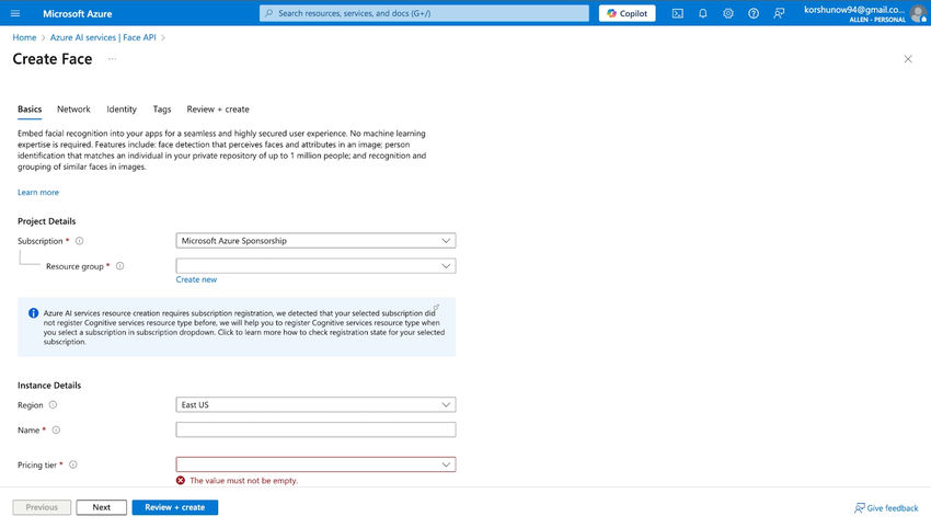 Creating a face for face detection