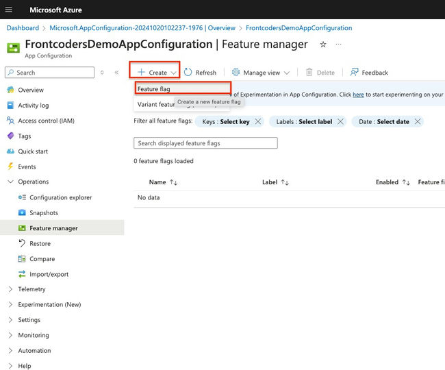 Feature flagging using Azure App Configuration and Angular