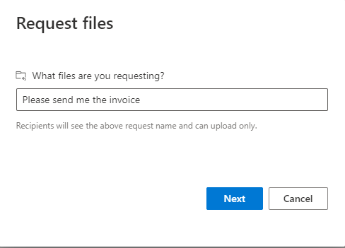 File Requests in OneDrive
