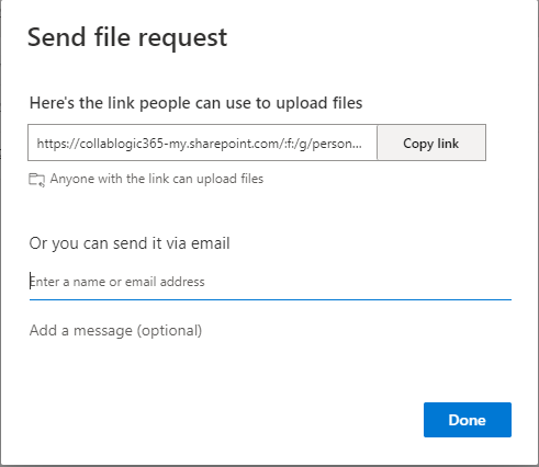 File Requests in OneDrive