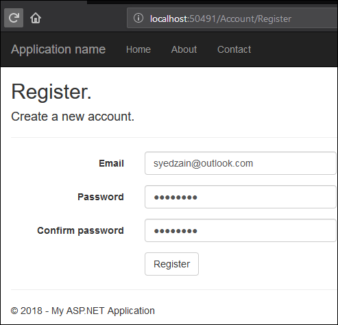 MVC register