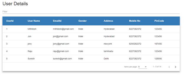 Filtration, Shorting, Pagination In Angular 7 Using Web API And SQL Server