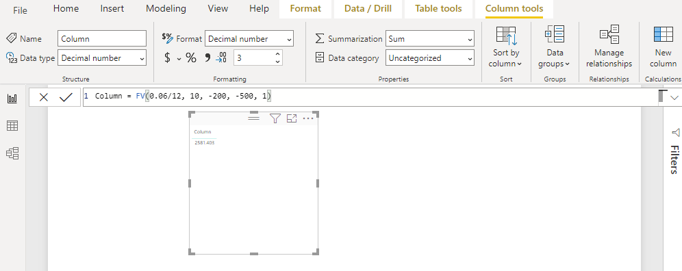 Financial Functions in Power BI