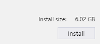Approximate installation size