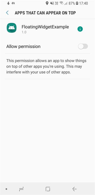 Floating Widget In Android