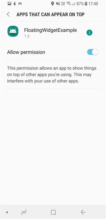Floating Widget In Android
