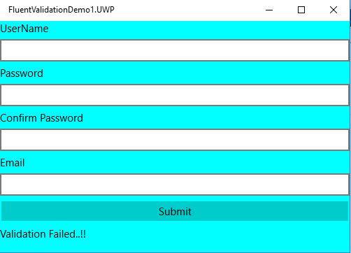 Fluent validation with MVVM 