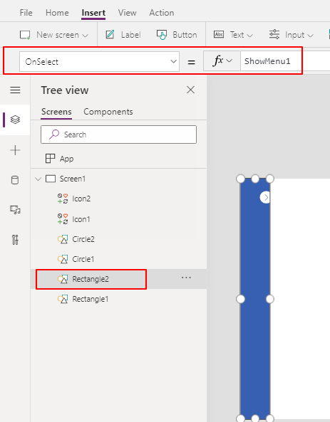 Flyer Menu In PowerApps
