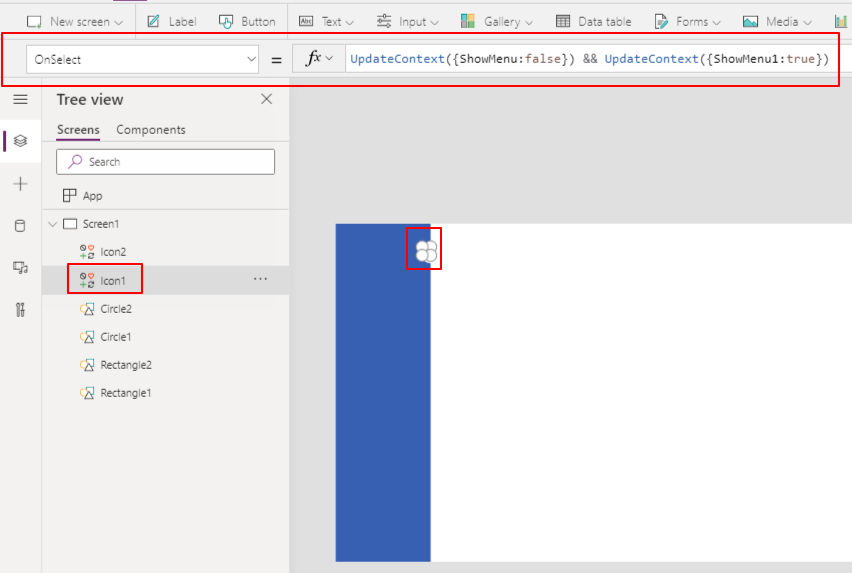 Flyer Menu In PowerApps