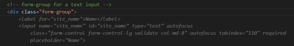 GitHub CoPilot Suggestion HTML Form Block for a new Input