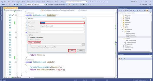 Forms Authentication In MVC