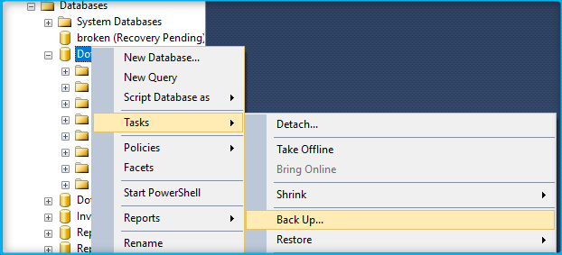 Full And Differential Backup Using SSMS