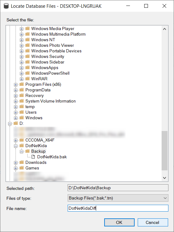 Full And Differential Backup Using SSMS