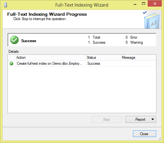 Full Text Index In SQL Server