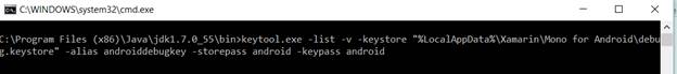 cmd in keystore generate Key Android Applications API Xamarin Generate Google For cmd in keystore generate Key Android Applications API Xamarin Generate Google For
