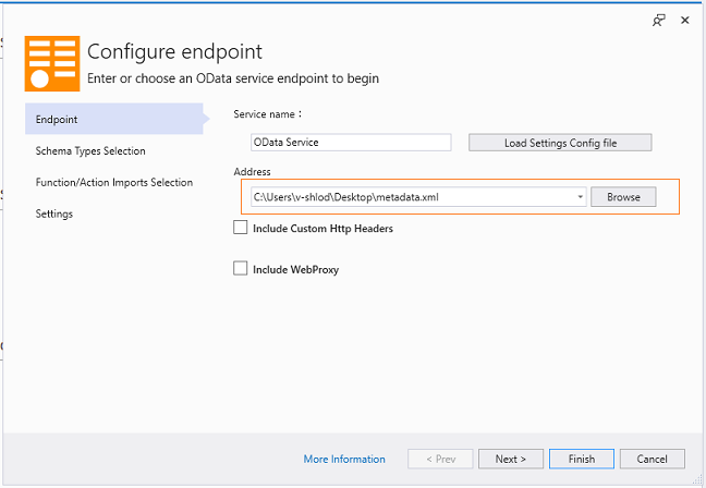 Generating Client Code from OData Metadata