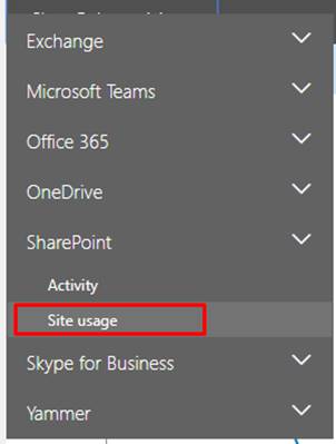 Select a report drop-down list