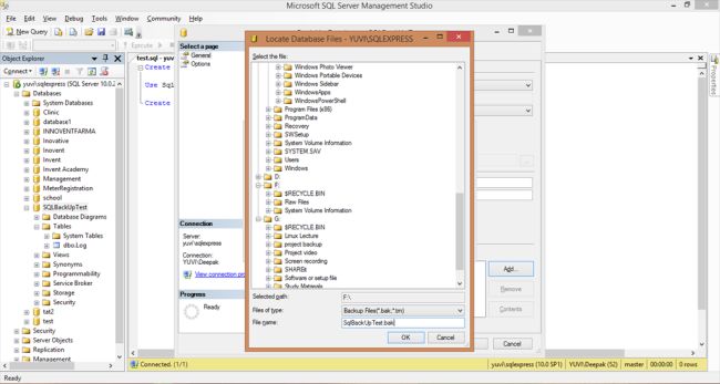 Get Database Backup And Restore The Backup File In SQL Server