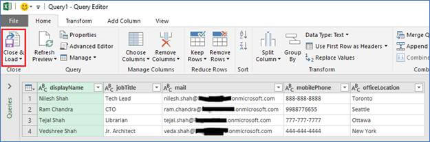 Get Office 365 Data In Excel Using MS Graph API