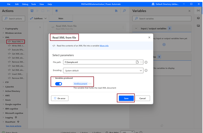 Get XML Element Value Action In Desktop Flow Using Microsoft Power Automate