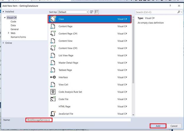 Getting Data From Azure In Android And Windows Using Xamarin.Forms