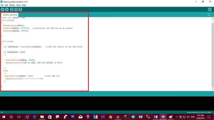 Getting LED Lights ON/OFF In Arduino When Light Intensity Changes