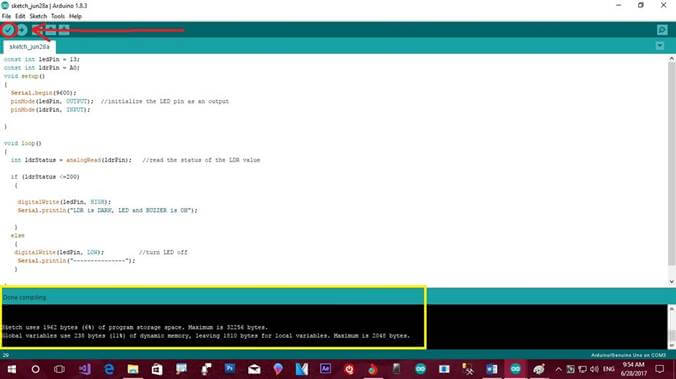 Getting LED Lights ON/OFF In Arduino When Light Intensity Changes