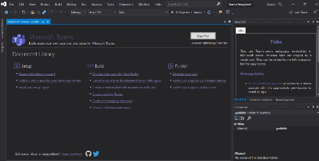 Microsoft Teams Toolkit using Visual Studio