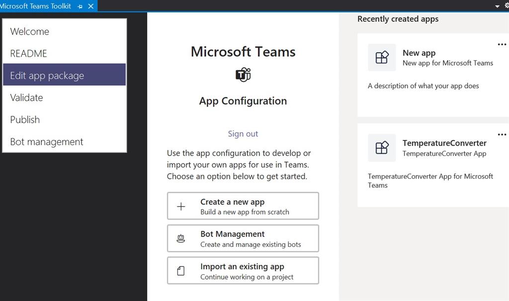 Microsoft Teams Toolkit using Visual Studio