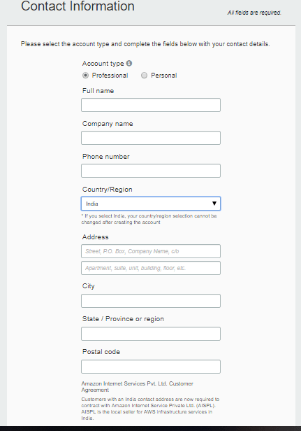 Create a Free AWS account for one year