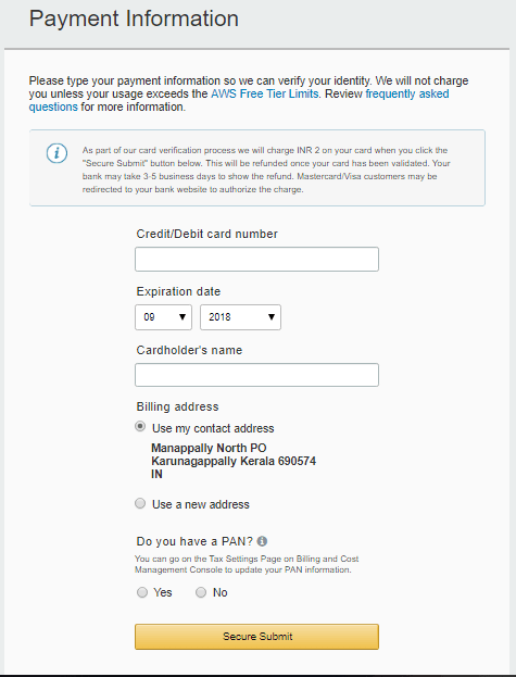 Create a Free AWS account for one year