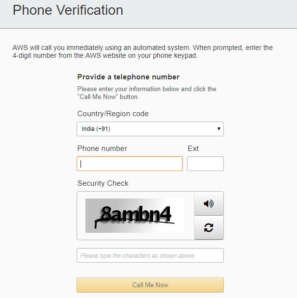 Create a Free AWS account for one year