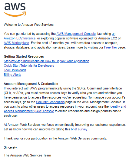 Create a Free AWS account for one year
