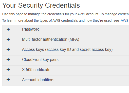 create Access Keys