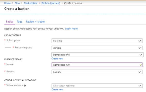 Azure Bastion (Preview) Service