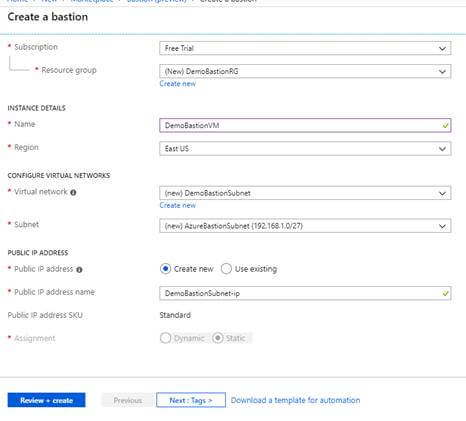 Azure Bastion (Preview) Service